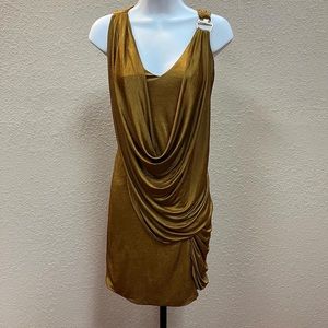 Golden draped dress